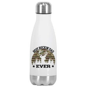 Best Buckin Dad Ever Deer Hunting Fathers Day Manley Stainless Steel Insulated Water Bottle