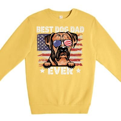 Best Boxer Dad Ever American Flag Fathers Day Meaningful Gift Premium Crewneck Sweatshirt