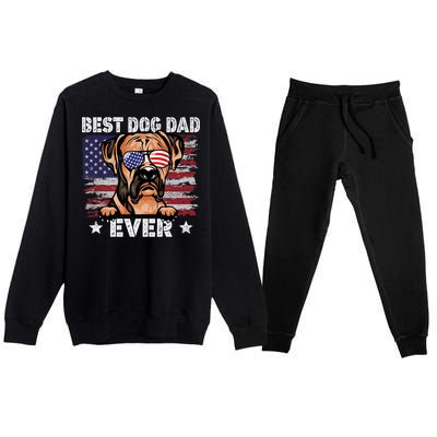 Best Boxer Dad Ever American Flag Fathers Day Meaningful Gift Premium Crewneck Sweatsuit Set