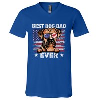 Best Boxer Dad Ever American Flag Fathers Day Meaningful Gift V-Neck T-Shirt