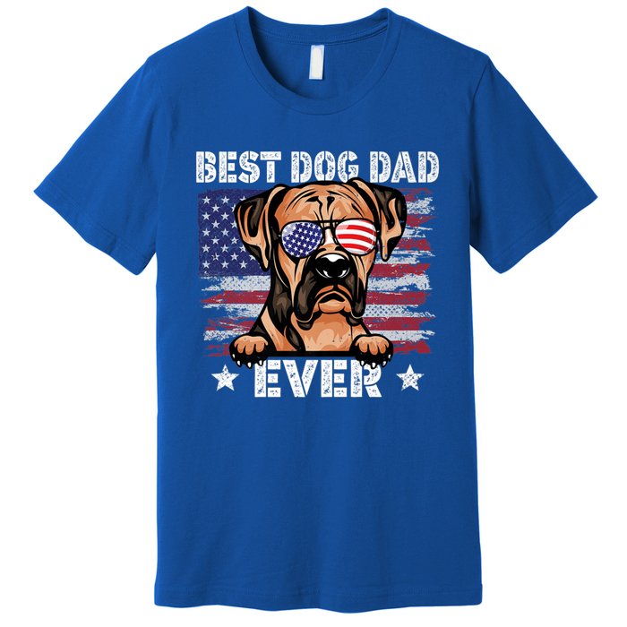 Best Boxer Dad Ever American Flag Fathers Day Meaningful Gift Premium T-Shirt