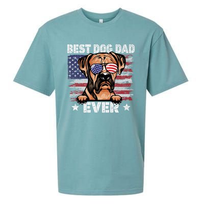 Best Boxer Dad Ever American Flag Fathers Day Meaningful Gift Sueded Cloud Jersey T-Shirt