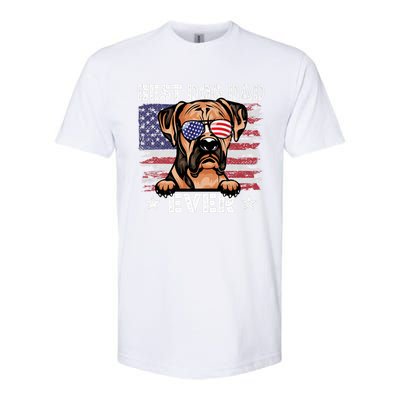 Best Boxer Dad Ever American Flag Fathers Day Meaningful Gift Softstyle CVC T-Shirt