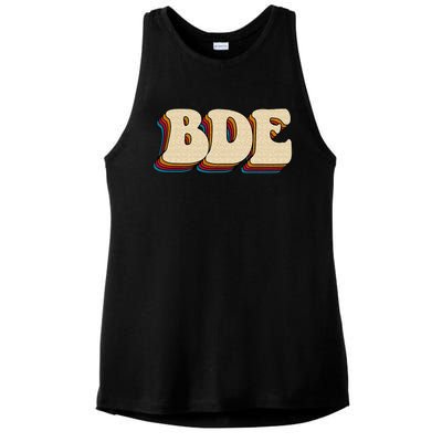 BDE Big Dick Energy Retro Style Ladies PosiCharge Tri-Blend Wicking Tank