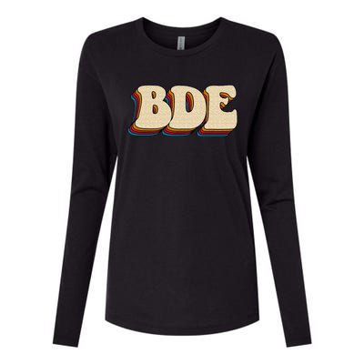 BDE Big Dick Energy Retro Style Womens Cotton Relaxed Long Sleeve T-Shirt