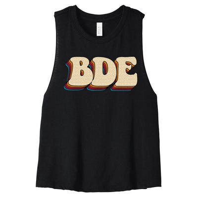 BDE Big Dick Energy Retro Style Women's Racerback Cropped Tank