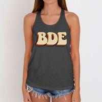 BDE Big Dick Energy Retro Style Women's Knotted Racerback Tank