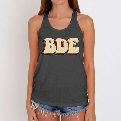 BDE Big Dick Energy Retro Style Women's Knotted Racerback Tank