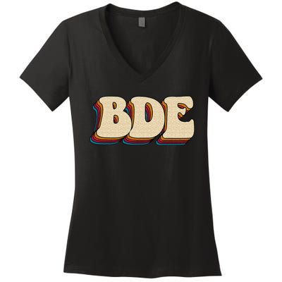 BDE Big Dick Energy Retro Style Women's V-Neck T-Shirt