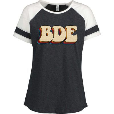 BDE Big Dick Energy Retro Style Enza Ladies Jersey Colorblock Tee