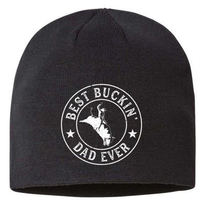 Best Buckin Dad Ever Cowboy Bull Riding Rodeo Sustainable Beanie
