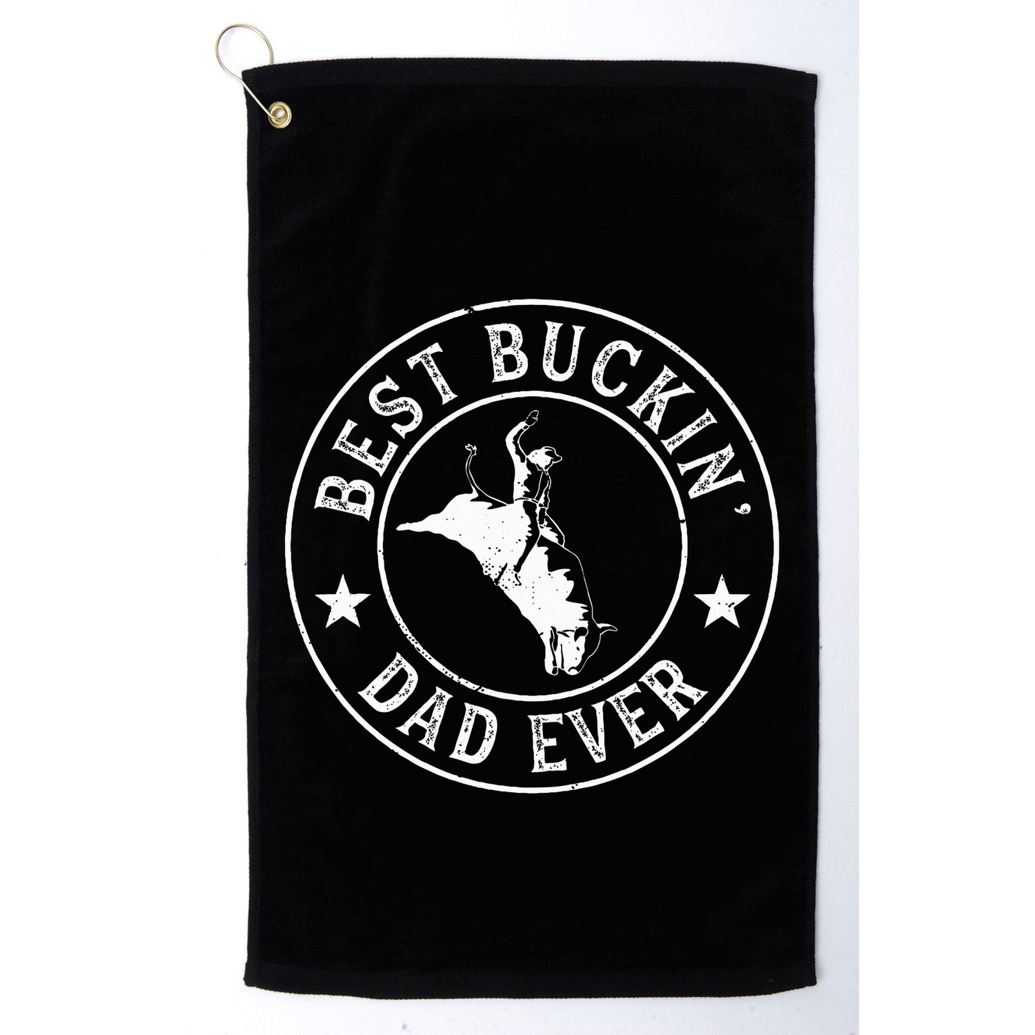 Best Buckin Dad Ever Cowboy Bull Riding Rodeo Golf Towel