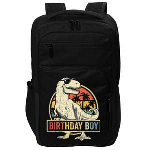 Birthday Boy Dino T Rex Dinosaur Boy Matching Family Impact Tech Backpack