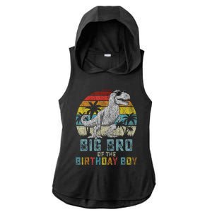 Big Bro Dinosaur Of The Birthday Boy Matching Family Ladies PosiCharge Tri-Blend Wicking Draft Hoodie Tank