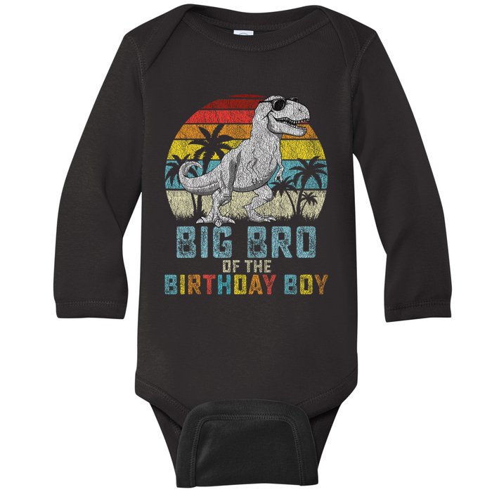 Big Bro Dinosaur Of The Birthday Boy Matching Family Baby Long Sleeve Bodysuit