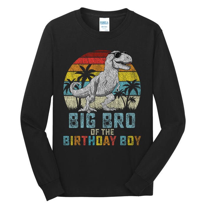 Big Bro Dinosaur Of The Birthday Boy Matching Family Tall Long Sleeve T-Shirt