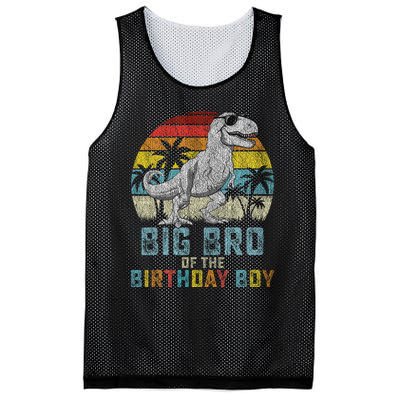 Big Bro Dinosaur Of The Birthday Boy Matching Family Mesh Reversible Basketball Jersey Tank