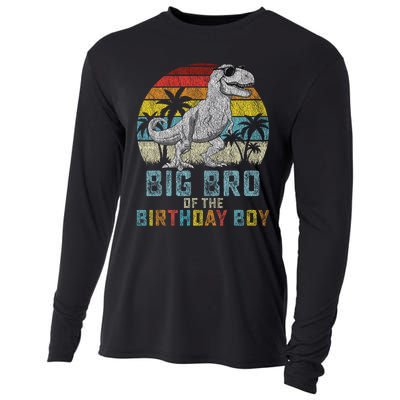 Big Bro Dinosaur Of The Birthday Boy Matching Family Cooling Performance Long Sleeve Crew