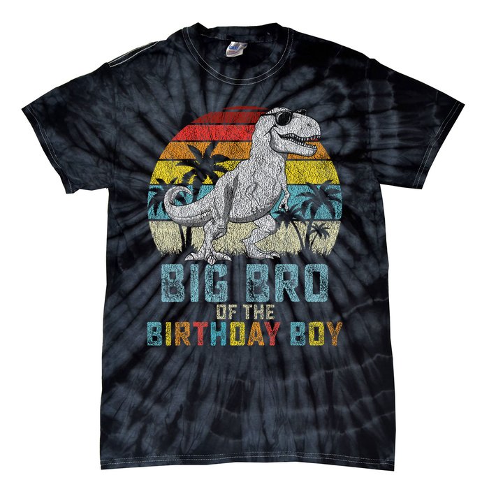 Big Bro Dinosaur Of The Birthday Boy Matching Family Tie-Dye T-Shirt