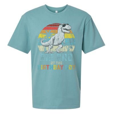 Big Bro Dinosaur Of The Birthday Boy Matching Family Sueded Cloud Jersey T-Shirt