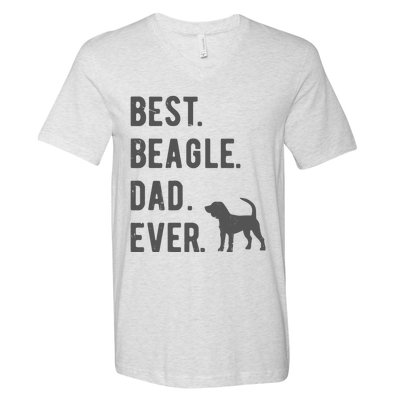 Best Beagle Dad Ever Funny Beagle Dog Lovers Dad Gift V-Neck T-Shirt