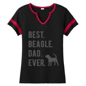 Best Beagle Dad Ever Funny Beagle Dog Lovers Dad Gift Ladies Halftime Notch Neck Tee