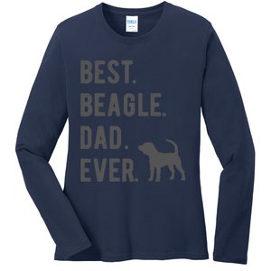 Best Beagle Dad Ever Funny Beagle Dog Lovers Dad Gift Ladies Long Sleeve Shirt