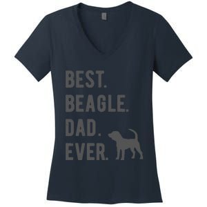 Best Beagle Dad Ever Funny Beagle Dog Lovers Dad Gift Women's V-Neck T-Shirt