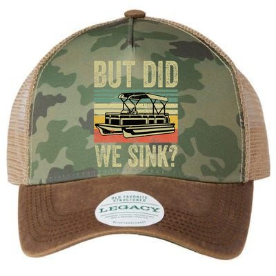 Boating But Did We Sink Funny Pontoon Boat Captain Legacy Tie Dye Trucker Hat
