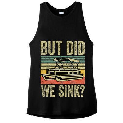 Boating But Did We Sink Funny Pontoon Boat Captain Ladies PosiCharge Tri-Blend Wicking Tank