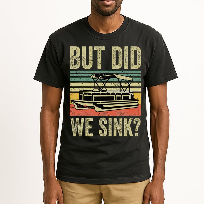 Boating But Did We Sink Funny Pontoon Boat Captain Tall T-Shirt