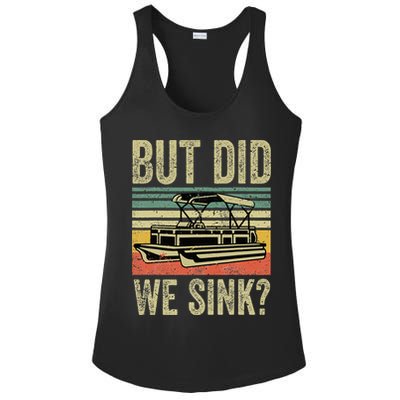 Boating But Did We Sink Funny Pontoon Boat Captain Ladies PosiCharge Competitor Racerback Tank