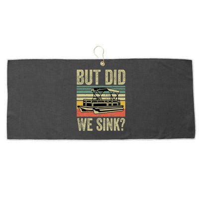 Boating But Did We Sink Funny Pontoon Boat Captain Large Microfiber Waffle Golf Towel