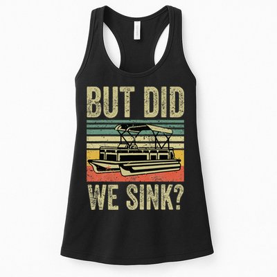 Boating But Did We Sink Funny Pontoon Boat Captain Womens Tank Top