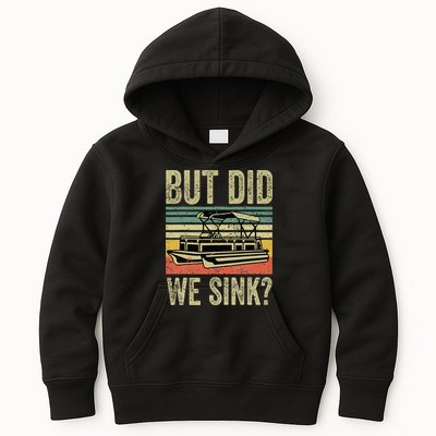 Boating But Did We Sink Funny Pontoon Boat Captain Kids Hoodie