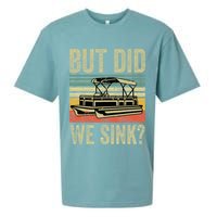 Boating But Did We Sink Funny Pontoon Boat Captain Sueded Cloud Jersey T-Shirt