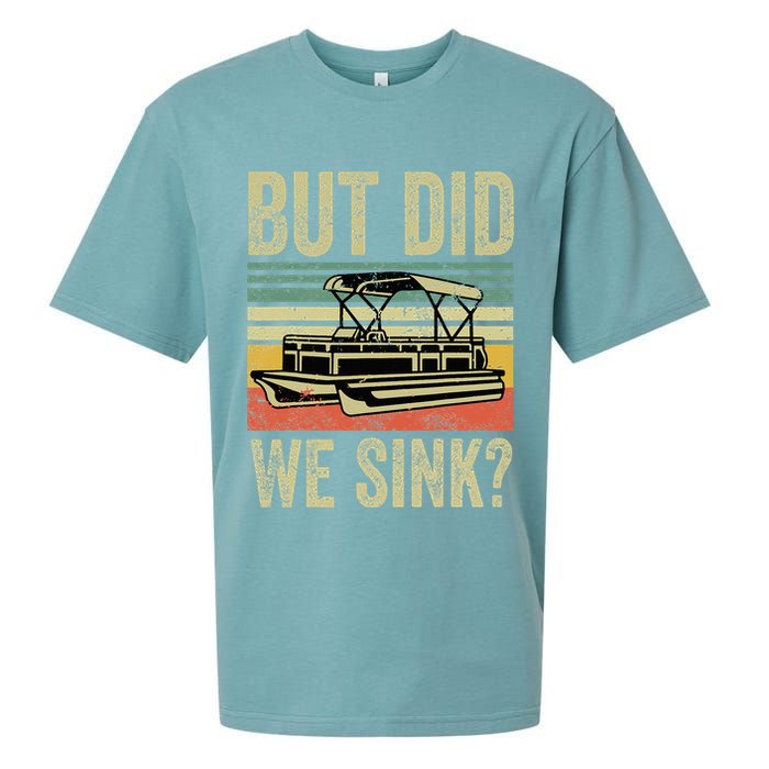 Boating But Did We Sink Funny Pontoon Boat Captain Sueded Cloud Jersey T-Shirt