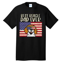 Best Beagle Dad Ever Flag Patriotic Dog Lover Owner Tall T-Shirt