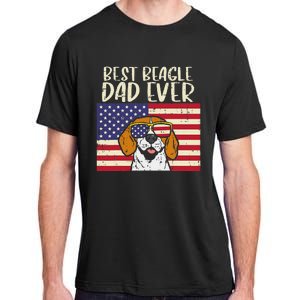 Best Beagle Dad Ever Flag Patriotic Dog Lover Owner Adult ChromaSoft Performance T-Shirt