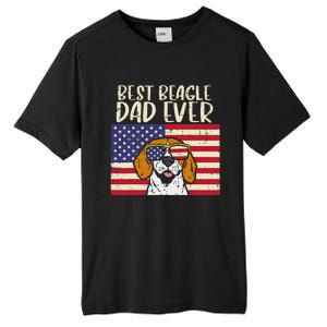 Best Beagle Dad Ever Flag Patriotic Dog Lover Owner Tall Fusion ChromaSoft Performance T-Shirt