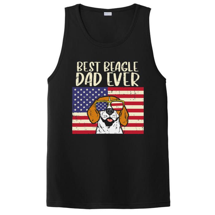 Best Beagle Dad Ever Flag Patriotic Dog Lover Owner PosiCharge Competitor Tank