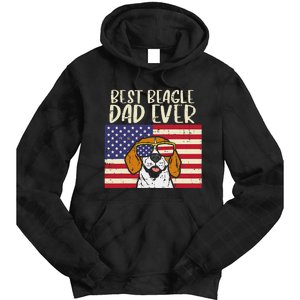 Best Beagle Dad Ever Flag Patriotic Dog Lover Owner Tie Dye Hoodie