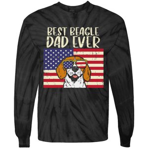 Best Beagle Dad Ever Flag Patriotic Dog Lover Owner Tie-Dye Long Sleeve Shirt