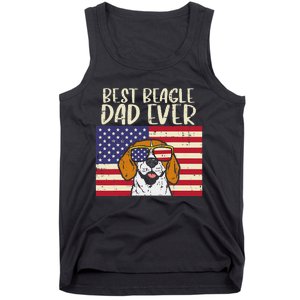 Best Beagle Dad Ever Flag Patriotic Dog Lover Owner Tank Top