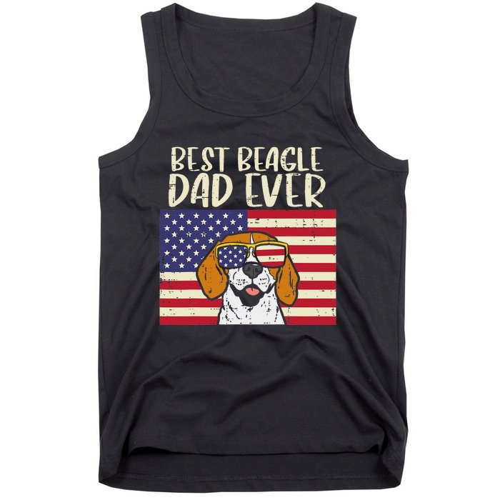 Best Beagle Dad Ever Flag Patriotic Dog Lover Owner Tank Top