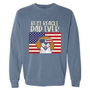 Best Beagle Dad Ever Flag Patriotic Dog Lover Owner Garment-Dyed Sweatshirt