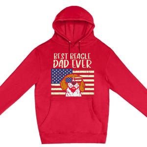 Best Beagle Dad Ever Flag Patriotic Dog Lover Owner Premium Pullover Hoodie