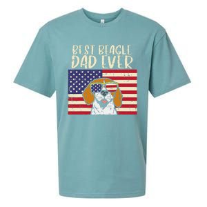 Best Beagle Dad Ever Flag Patriotic Dog Lover Owner Sueded Cloud Jersey T-Shirt