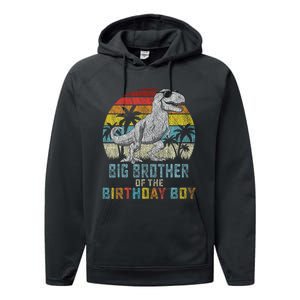 Big Brother Dinosaur Of The Birthday Matching Family Performance Fleece Hoodie