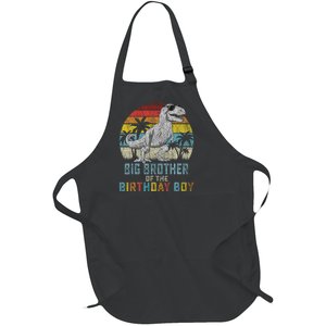 Big Brother Dinosaur Of The Birthday Matching Family Full-Length Apron With Pockets